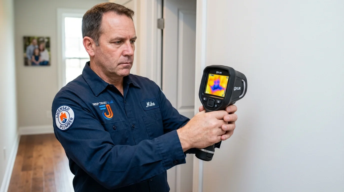 Thermal imaging leak detection by Johns Plumbing LLC in Hollis Center